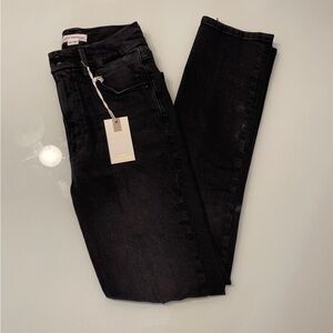 NWT Good American jeans, black distress size 00